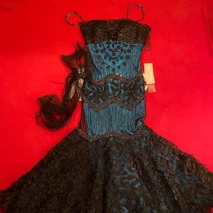 Dress with earrings and necklace